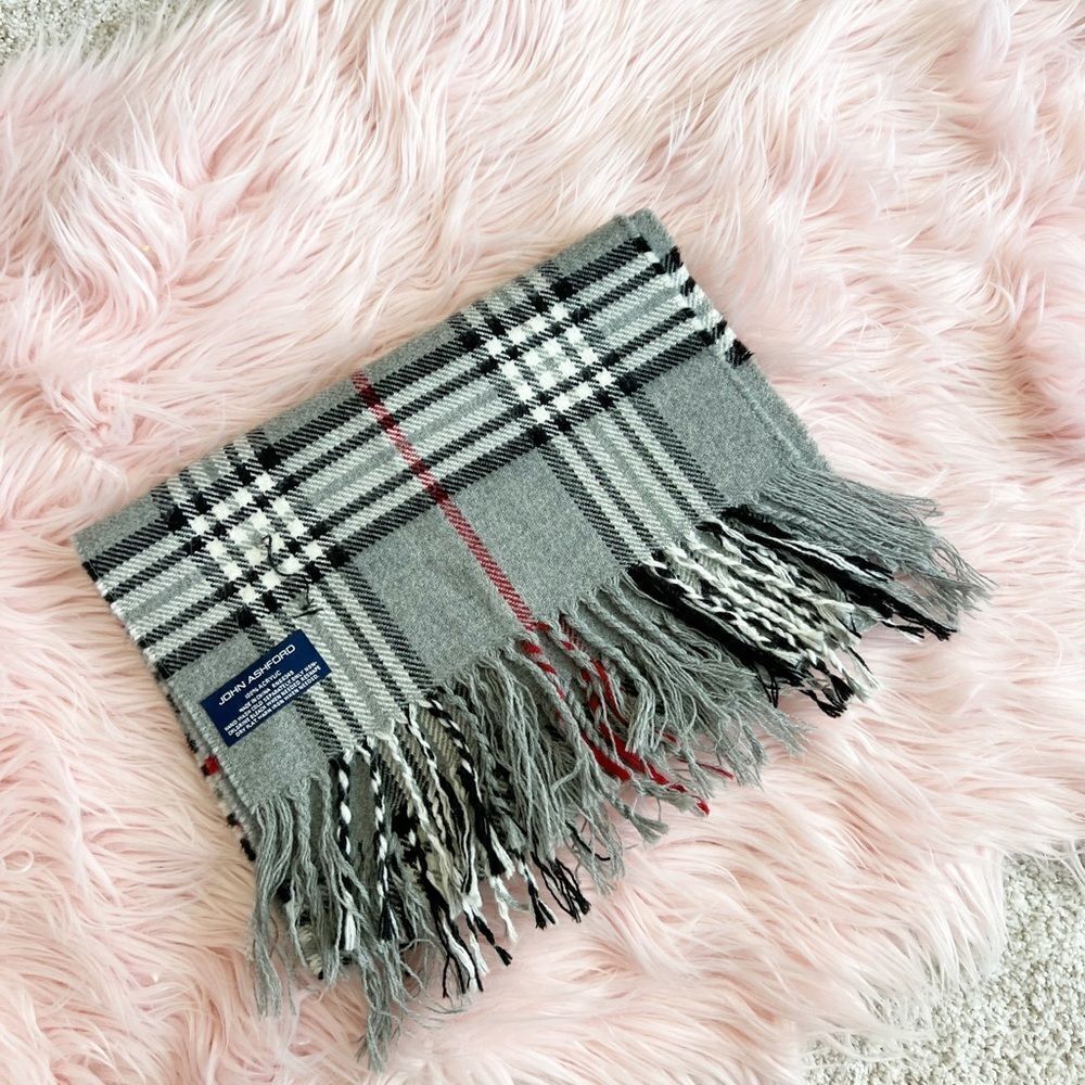 John Ashford plaid scarf 